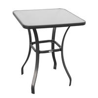 GARTENTISCH, Metall, Hartglas, Schwarz - Schwarz, Metall (68.5/68.5/84cm) - Outsunny