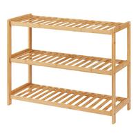 SCHUHREGAL Dammfleth - Naturfarben, Holz (67.5/55/27cm) - [en.casa]