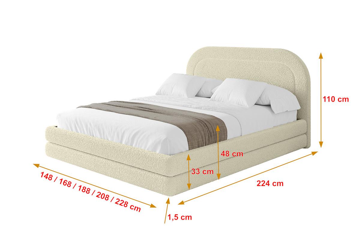 POLSTERBETT mit Bettkasten und Lattenrost, Bett mit Matratze H3/H4 - LERIS 180x200 Beige - Taupe, Holzwerkstoff/Textil (180/200cm) - ALTDECOR
