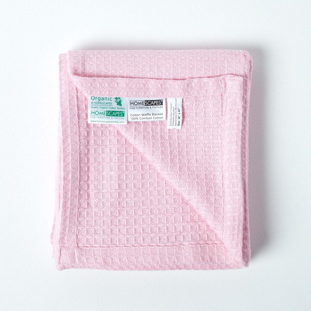 BABYDECKE Waffelpiqué 125/150 cm, Bio-Baumwolle - Rosa, Textil (125/150cm) - Homescapes