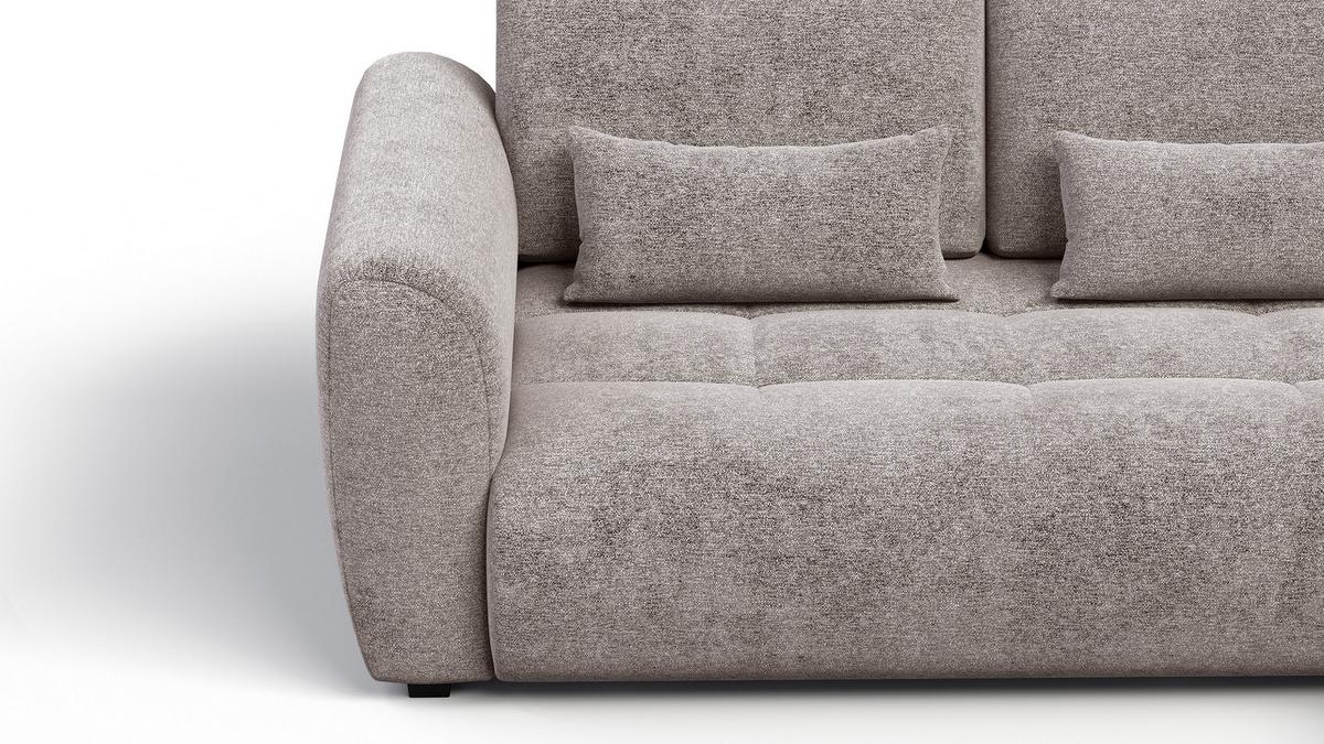 ECKSOFA SORENO 4-Sitzer, dunkelbeige - Beige/Schwarz, Holz/Textil (293/171cm) - Wozimo