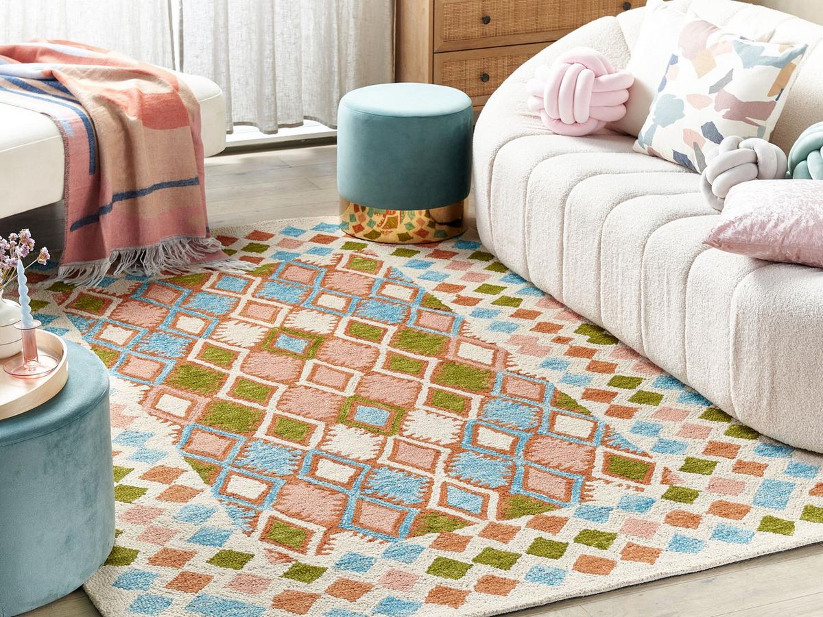 TEPPICH geflochten Ermenek 230/160 cm - Multicolor, Textil (160/230cm) - Beliani