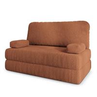 BETTSOFA KESTE aus Schaumstoff Bucle-Stoff Orange Schlaffunktion - Orange, Textil (140/86/60cm) - MASSENO