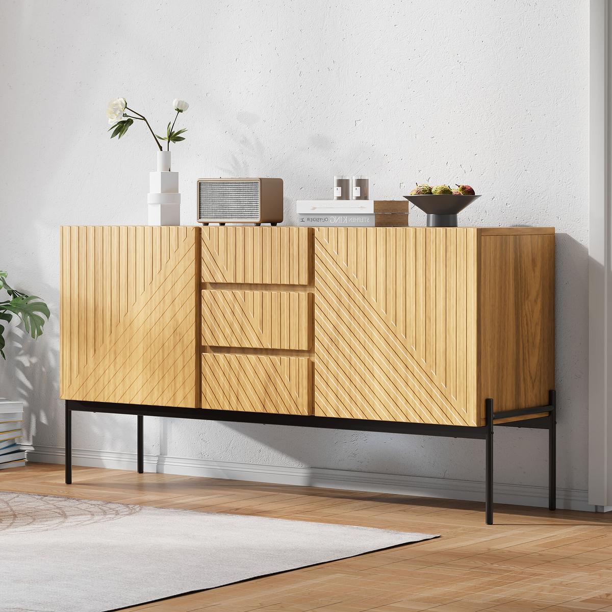 SIDEBOARD Naturholzoptik 150/40/75 cm - Hellbraun, Holzwerkstoff (40/75/150cm) - Urban Meuble