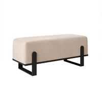 POLSTERBANK MARA 100 cm Schwarz / Beige ,Metallgestell - Beige, Textil/Metall (100/47/35cm) - Idohome