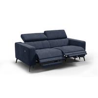 RELAXSOFA MORELLO 3-Sitzer, marineblau, 2 x Relax Zero Gravity - Dunkelblau, Holz/Textil (206/82/103cm) - Wozimo