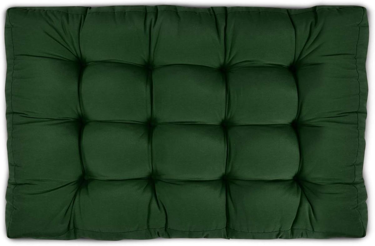 PALETTENKISSEN ECO Style Sitz 120x80x15cm Dunkelgrün + Rücken (2tlg) - Dunkelgrün, Textil (80/15/120cm) - Beautissu 