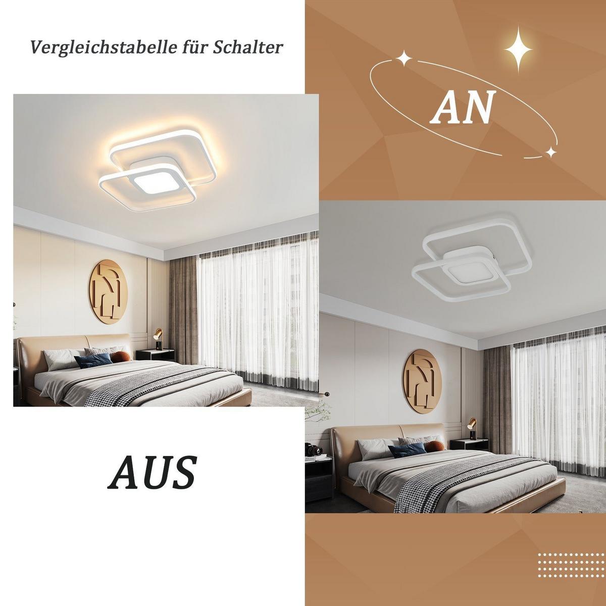 LED-DECKENLEUCHTE Carro 39/39/5 cm - Weiß, Metall (39/39/5cm) - Nettlife