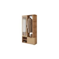 GARDEROBE NOLA 100/33,1/188,5 cm Eiche Bookmatch mit Spiegel und Schuhschrank - Eichefarben, Holzwerkstoff/Metall (100/188.5/33.1cm) - Lookway