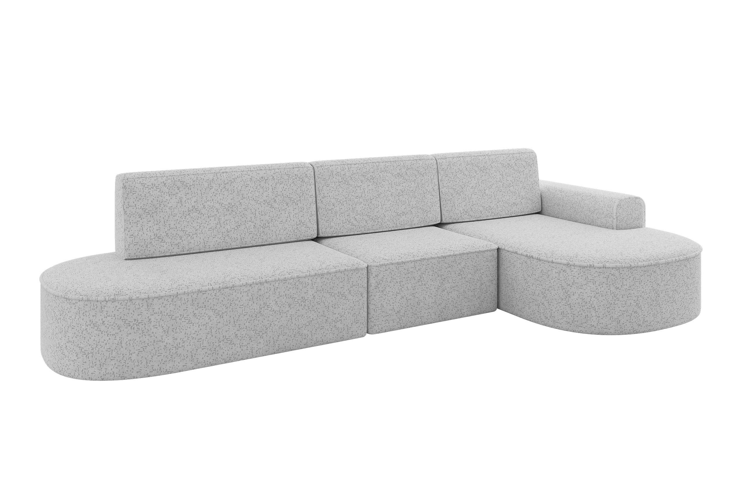 ECKSOFA mit Schlaffunktion Ottomane RECHTS MARI L2-S 368X167X85 Grau Velours - Taupe/Schwarz, Holzwerkstoff/Kunststoff (167/368cm) - ALTDECOR
