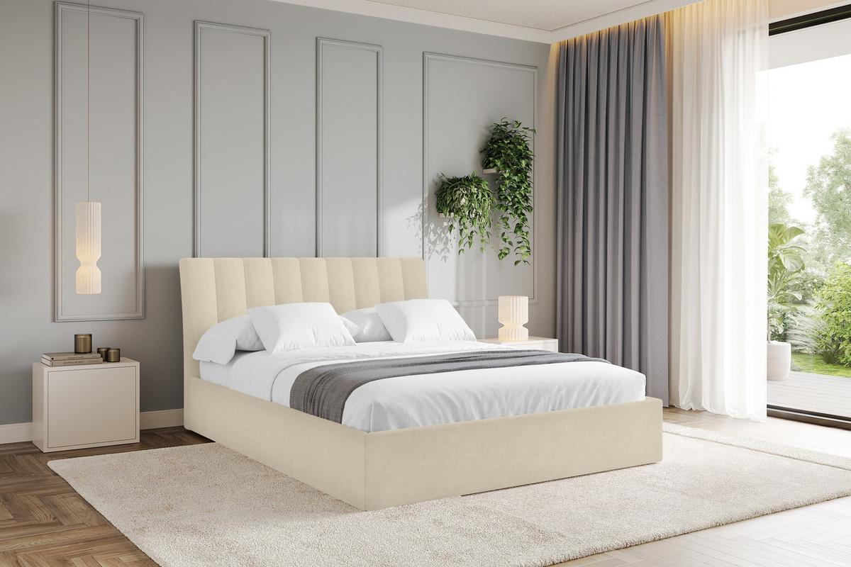 POLSTERBETT mit Bettkasten und Lattenrost, Bett mit Matratze H3/H4 - ILAN 140x200 Beige - Beige, Holzwerkstoff/Textil (140/200cm) - ALTDECOR