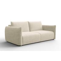 SOFA TAUER 3-Sitzer, Bouclé-Stoff ecru - Ecru/Schwarz, Holz/Textil (206/84/112cm) - Courtois Laville