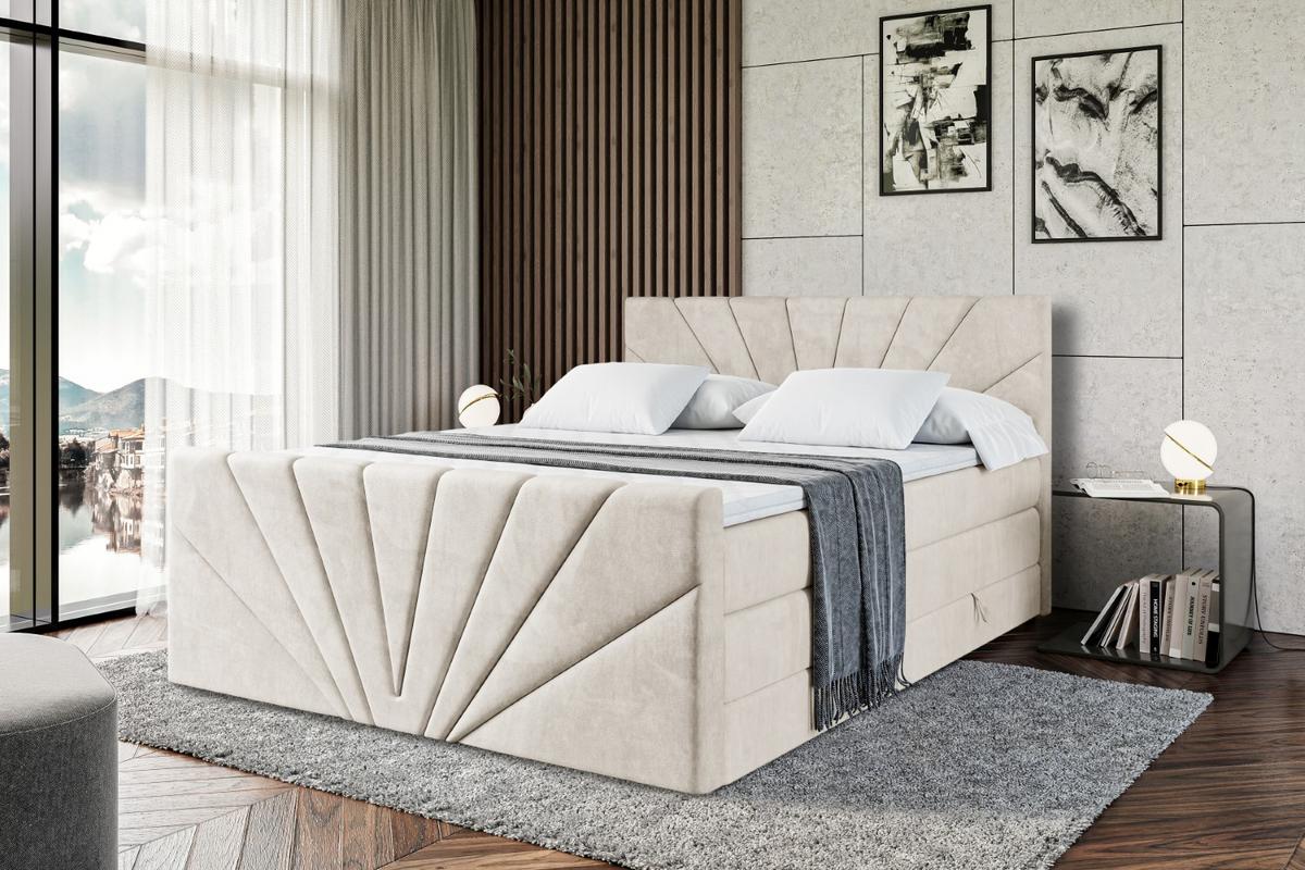 BOXSPRINGBETT MILTIO-Z KING - 140x200 - H3/H4 - Creme - Creme, Holzwerkstoff (140/200cm) - ALTDECOR
