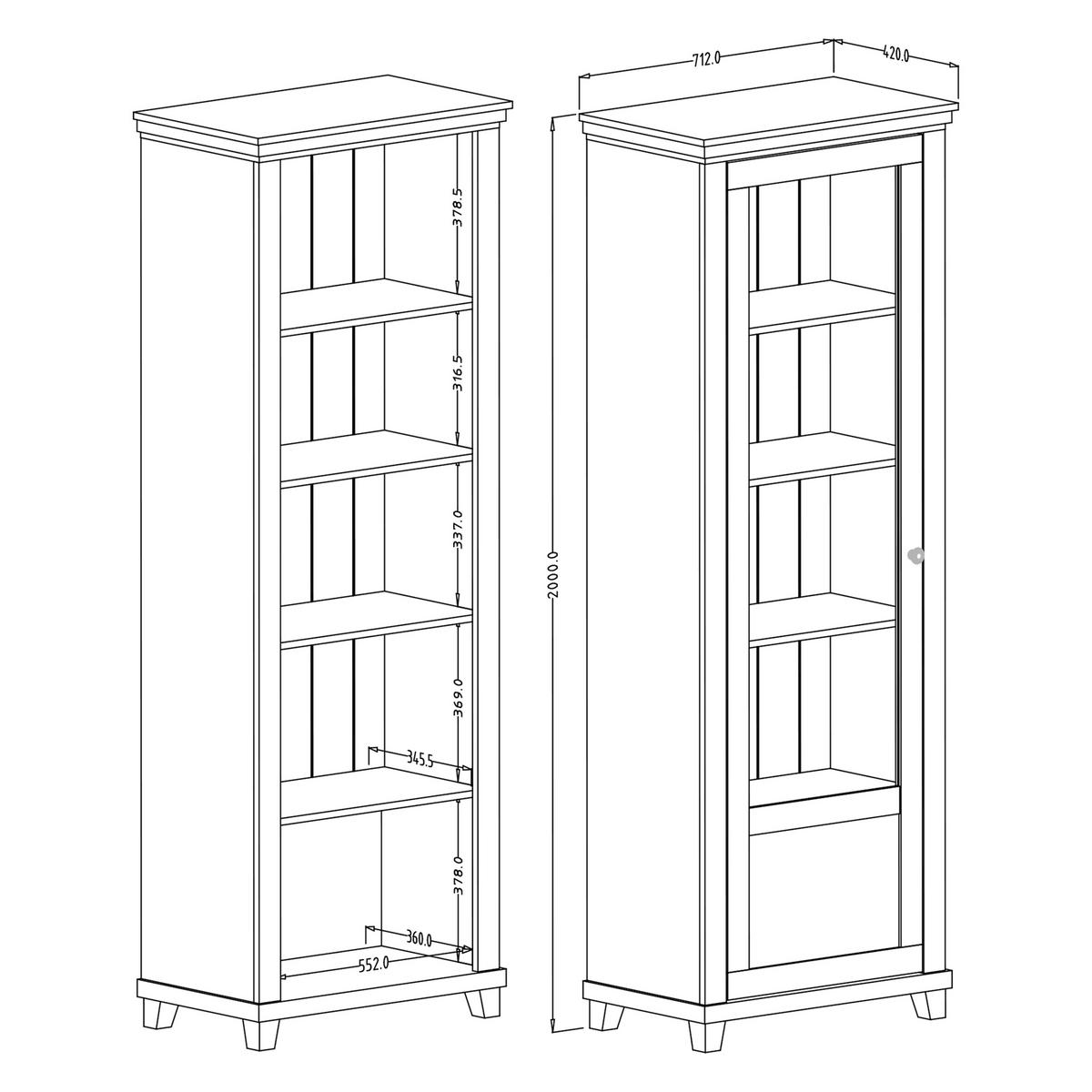 VITRINE in Grün - Grün, Holzwerkstoff (71/200/42cm) - MASSENO