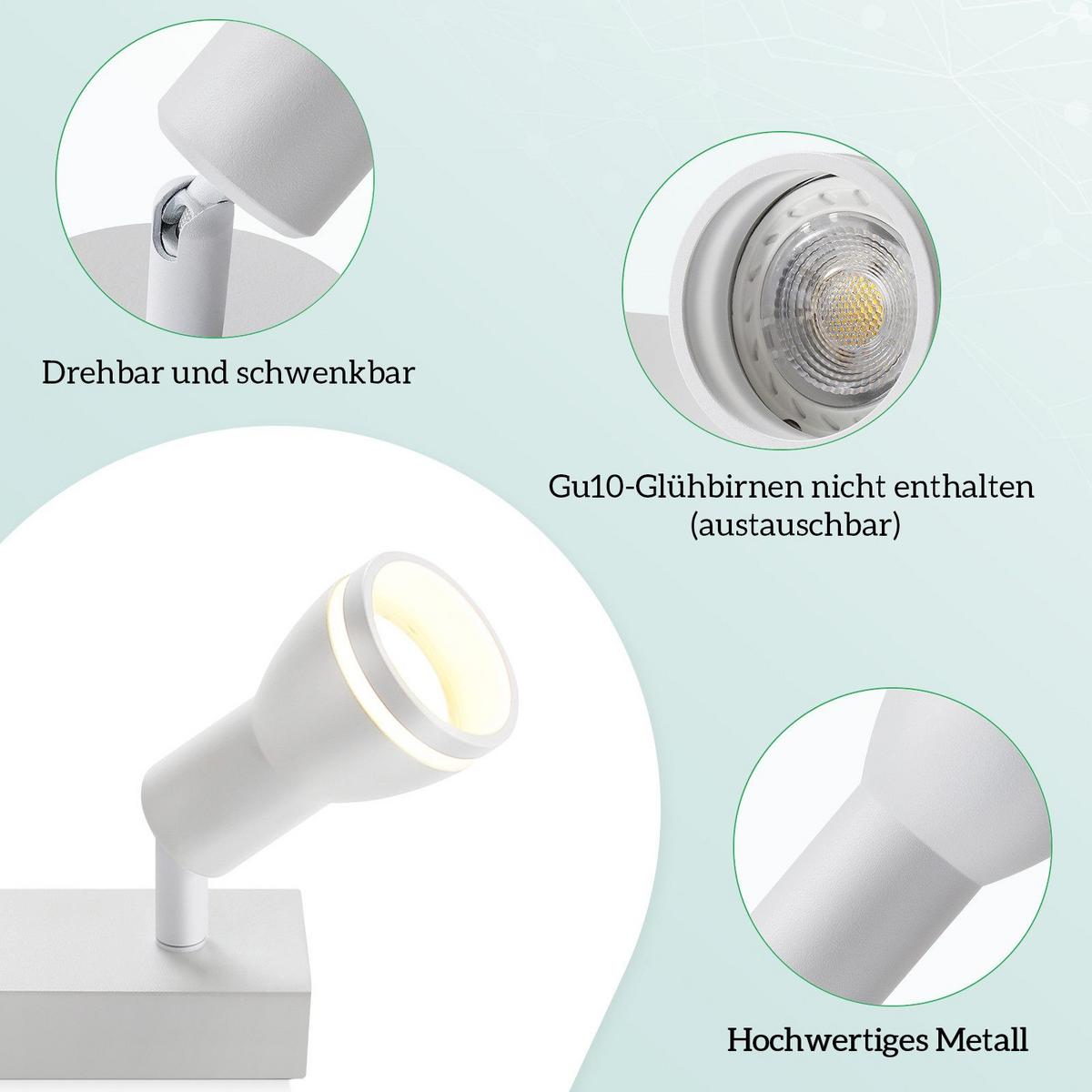 DECKENSTRAHLER Braunschweig 6-flammig 83/5.5/15.7 cm - Weiß, Metall (83/5.5/15.7cm) - Nettlife