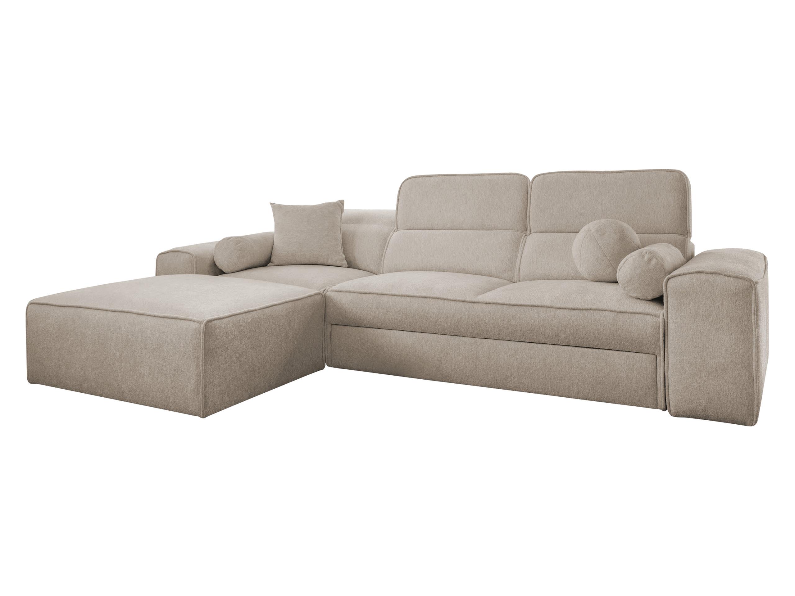 ECKSCHLAFSOFA Viveri I, Seite: Links - Hellbraun, Holz/Textil (276/187cm) - MIRJAN24