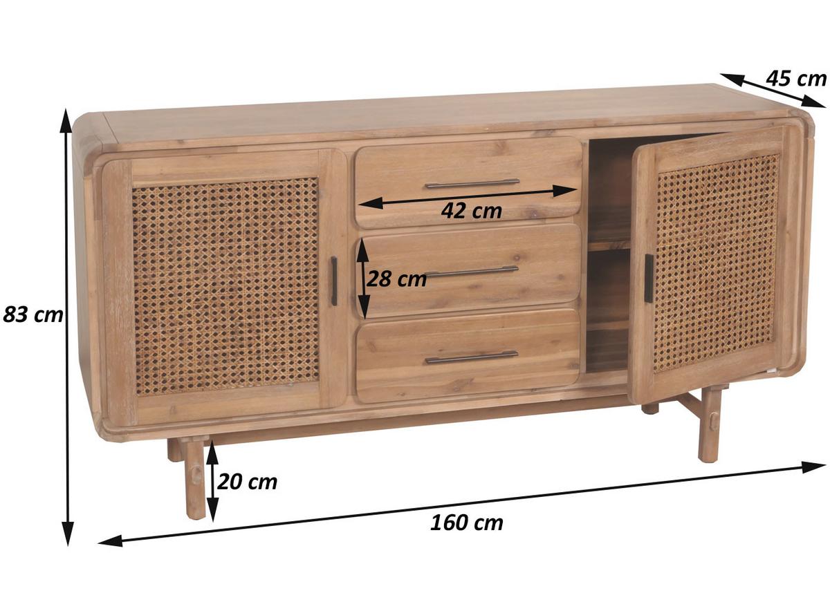 SIDEBOARD Braun - Braun, Holz (160/83/45cm) - MCW