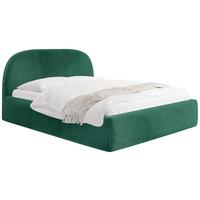 POLSTERBETT Puro mit Bettkasten, Smaragdgrün Samt 120 x 200 cm – mit Metall-Lattenrost - Smaragdgrün/Birkefarben, Kunststoff/Textil (120/200cm) - WFL GROUP