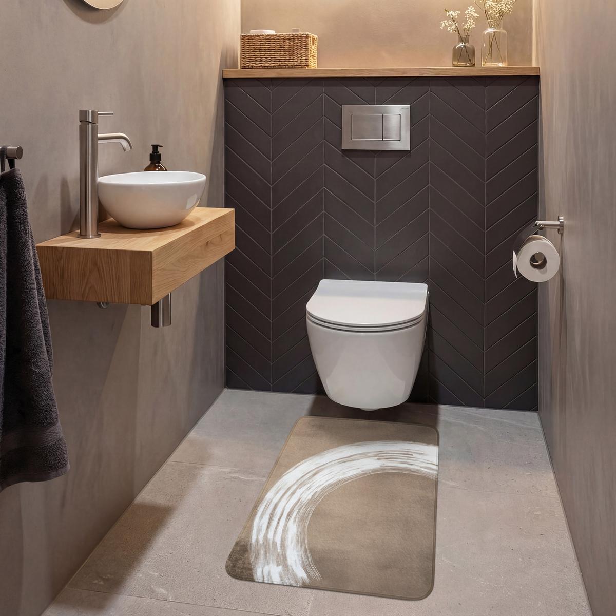 WC-VORLEGER Farbe - Braun - Japandi WC Teppich 50x80 cm - Mokka, Textil (50/1cm) - OnlyWow