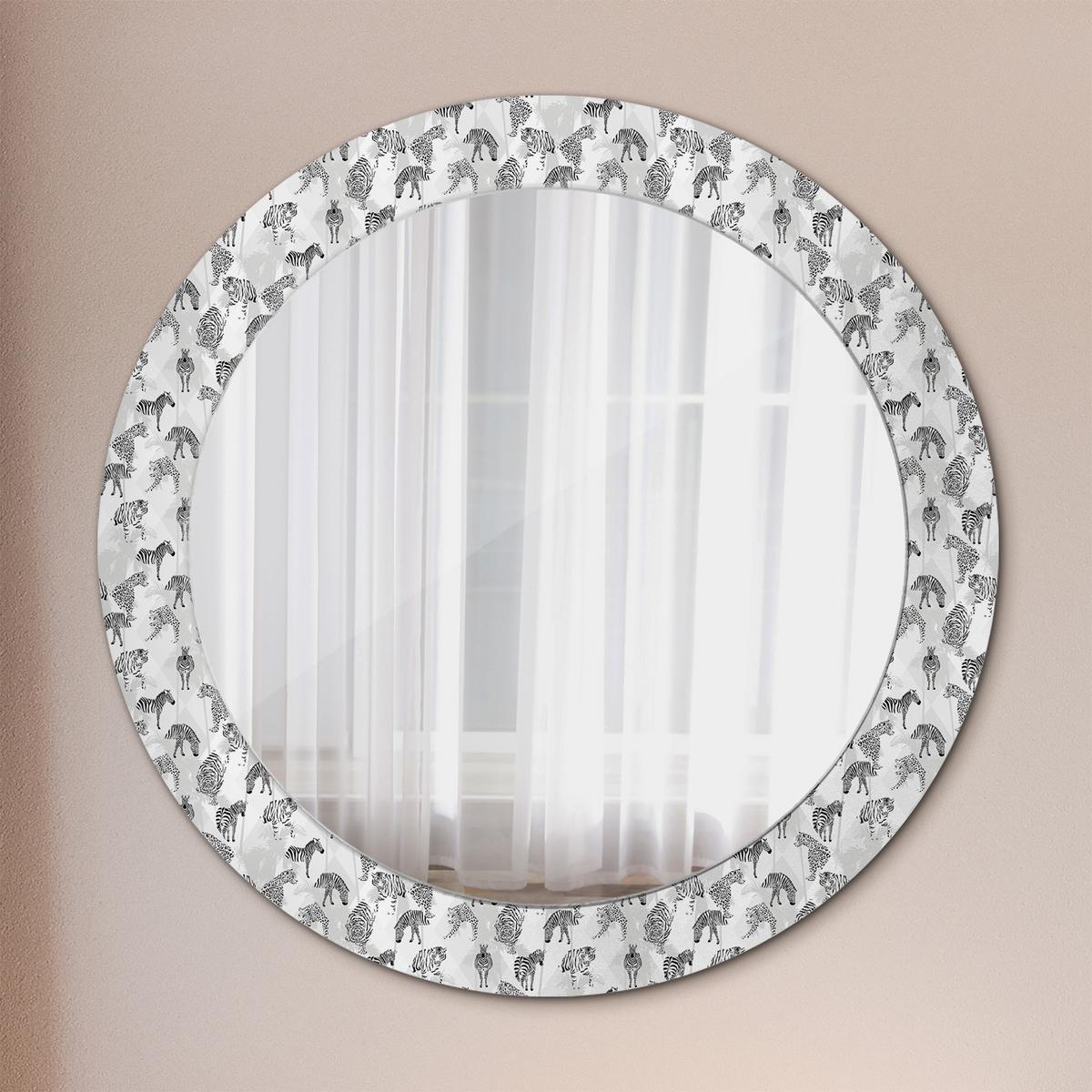 SPIEGEL Rund Ø 70 cm mit Aufdruck - Schwarz, Glas (70/70/0.4cm) - Wallfluent