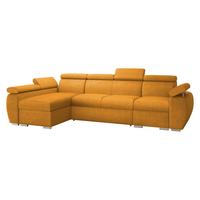 ECKSOFA Boston LCP, Seite: Links LCP+2R+1P(65) - Currygelb/Silberfarben, Holz/Textil (320/170cm) - MIRJAN24