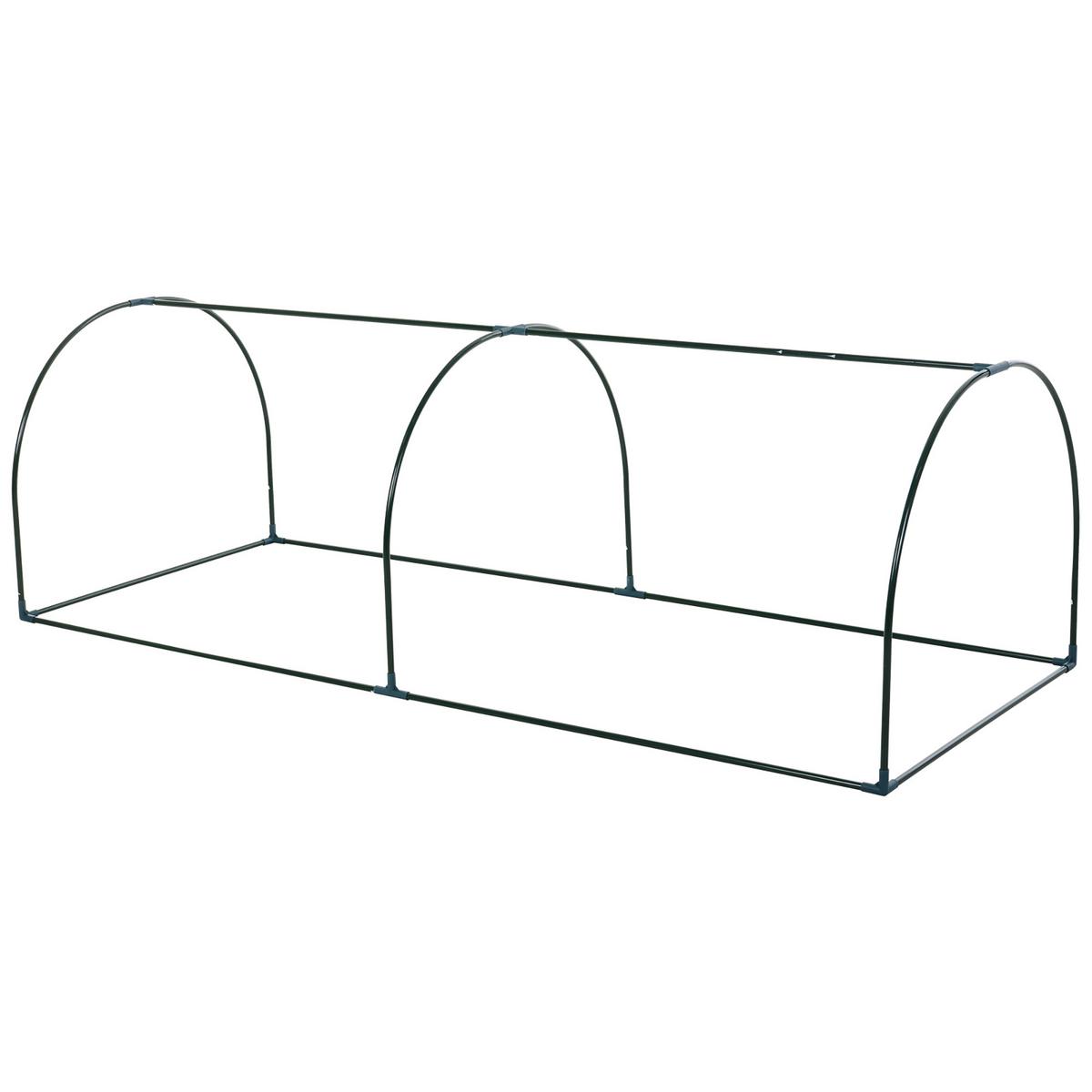 FOLIENGEWÄCHSHAUS, Transparent+Grün, kunststoff(Folie), Stahl(Gestell) - Grün, Metall (100/80/250cm) - Outsunny