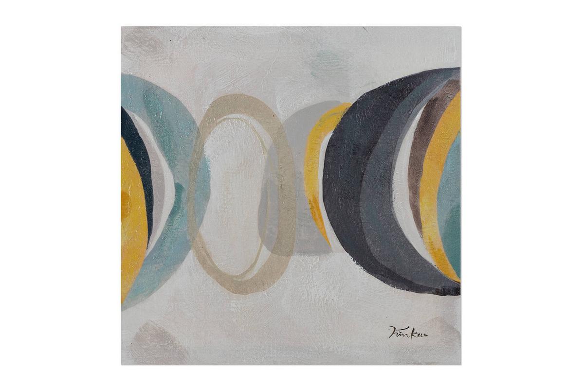 ACRYLBILD HANDGEMALT 40/40 cm - Beige/Grau, Holz/Textil (40/40cm) - KUNSTLOFT