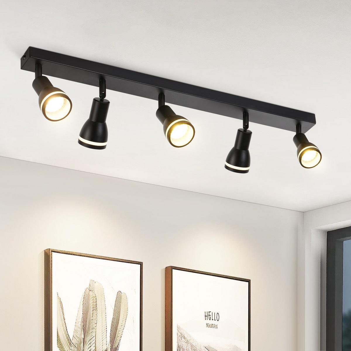 STRAHLER Eintracht 5-flammig 69/5/15.7 cm - Schwarz, Metall (69/5/15.7cm) - ZMH