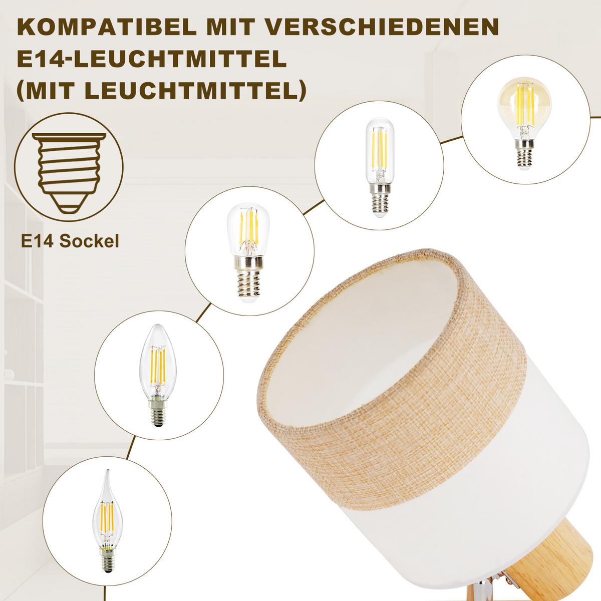 DECKENSTRAHLER Zarau 16/13/28 cm - Beige, Holz (28/16/13cm) - ZMH