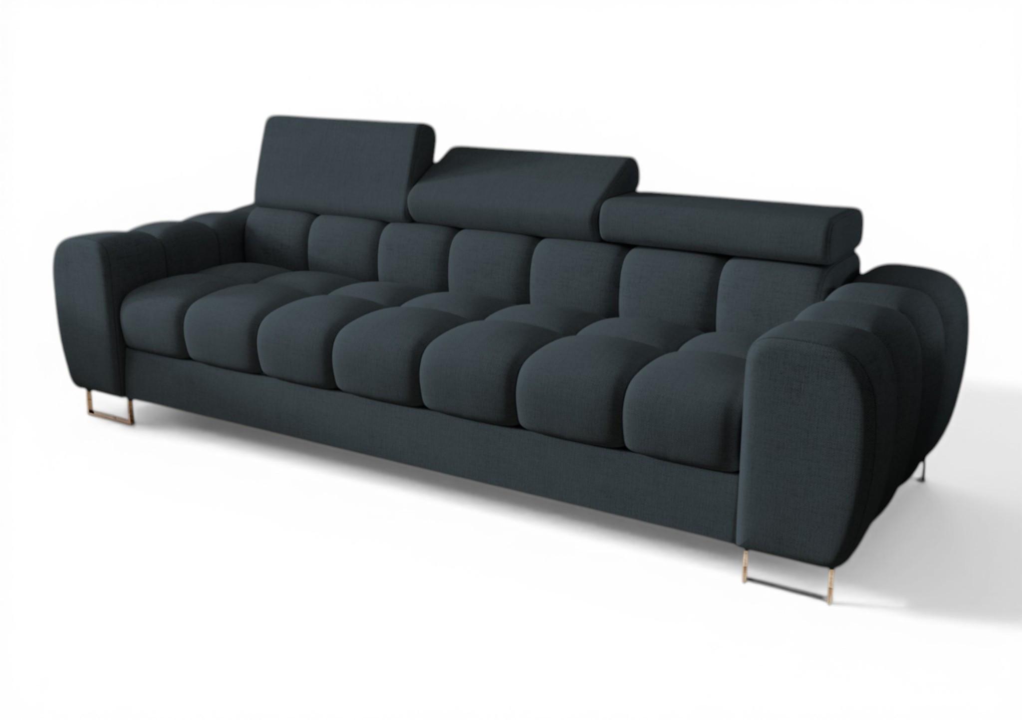 SOFA 3-sitzer Bastien In Stoff Moly - Anthrazit, Holzwerkstoff/Textil (265/95/97cm) - Fun Möbel