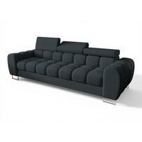 SOFA 3-sitzer Bastien In Stoff Moly - Anthrazit, Holzwerkstoff/Textil (265/95/97cm) - Fun Möbel