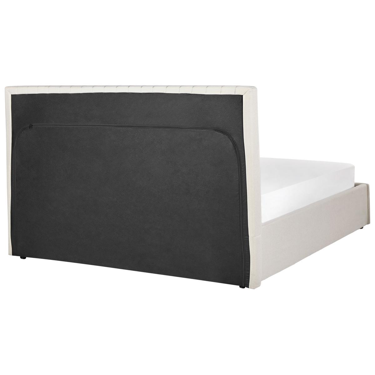BETT mit Stauraum 160/200 cm Stoff Hellbeige Vion - Beige, Textil (160/200cm) - Beliani