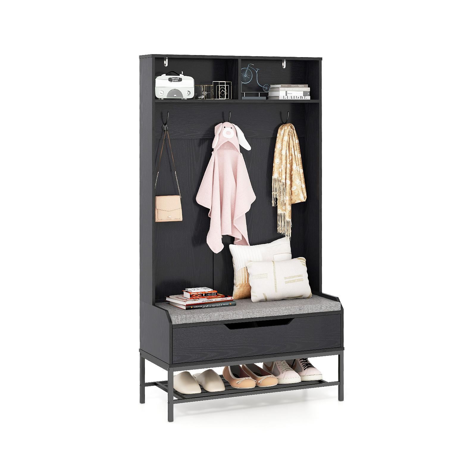 GARDEROBENSTÄNDER Schwarz - Schwarz, Holz (90/170/38.5cm) - COSTWAY