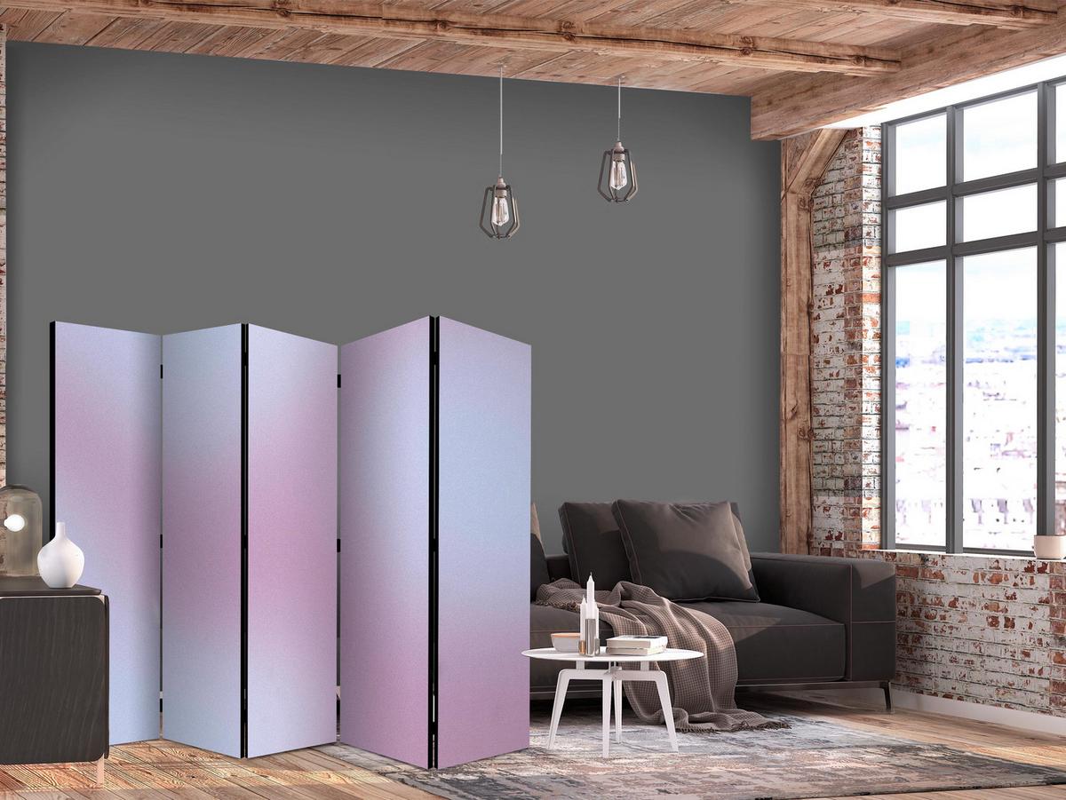 PARAVENT Akustik 5-tlg 225x172 cm Komplexer Farbverlauf - Lila, Holz/Textil (225/172/3cm) - Muralo