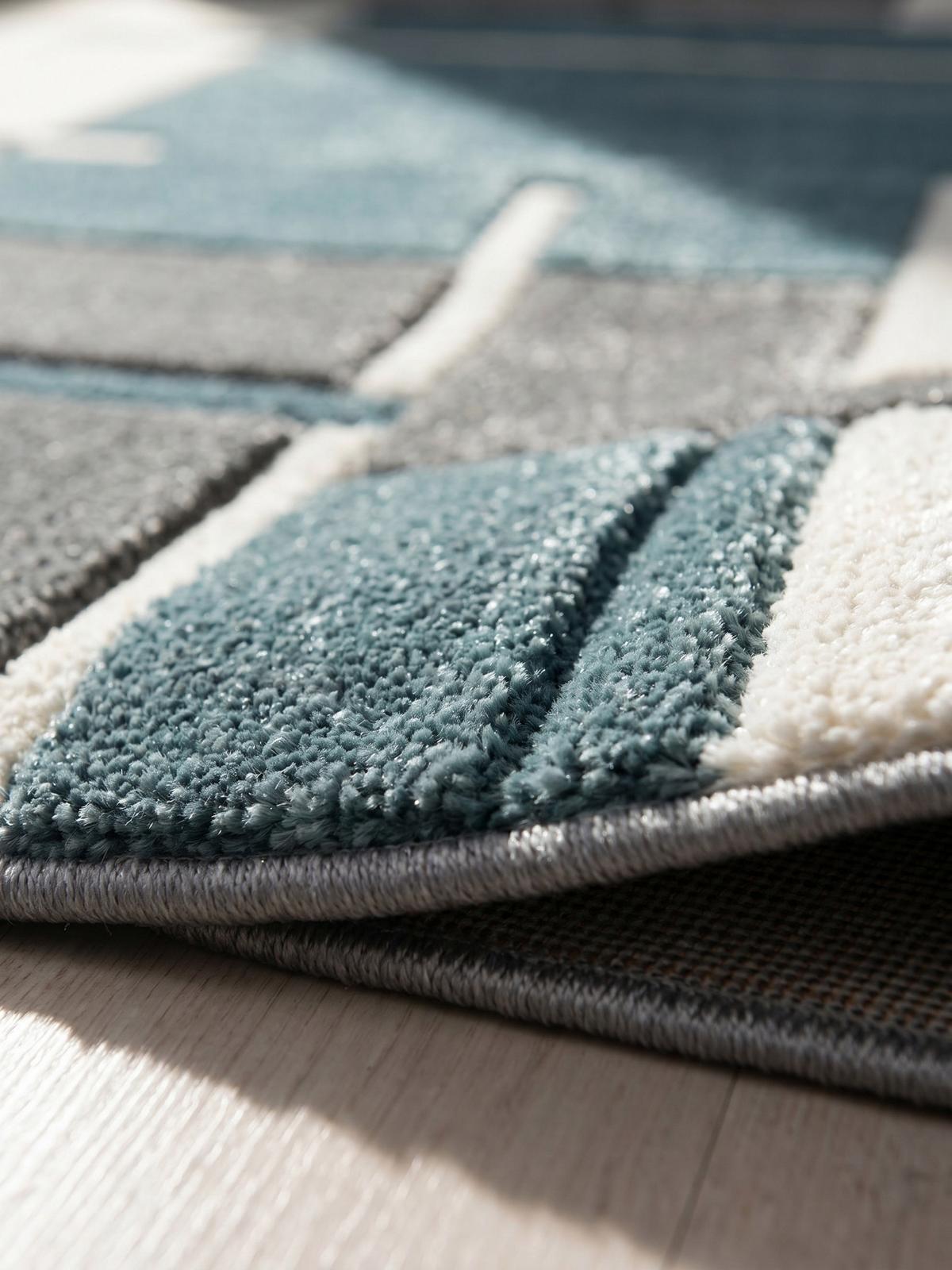 KURZFLORTEPPICH LATEMAR, kariert, Blau, 80 x 300 cm - Blau, Textil (300/80cm) - KADIMA DESIGN