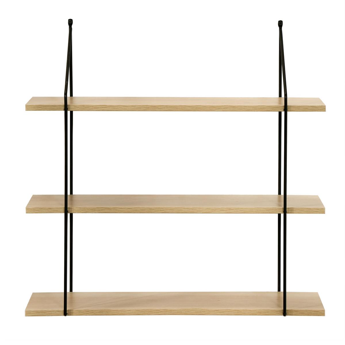 WANDREGAL 3 Ebenen Holzdekor L60 cm - Eichefarben, Holzwerkstoff (15/60/5.6cm) - Calicosy