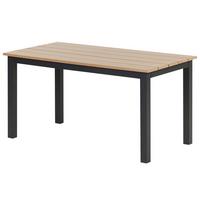 GARTENTISCH Heller Holzfarbton Messina - Hellbraun/Schwarz, Kunststoff (96/52/50cm) - Beliani