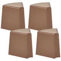 GARTENHOCKER 4er-Set Braun Evros - Braun, Kunststoff (43/45/35cm) - Beliani