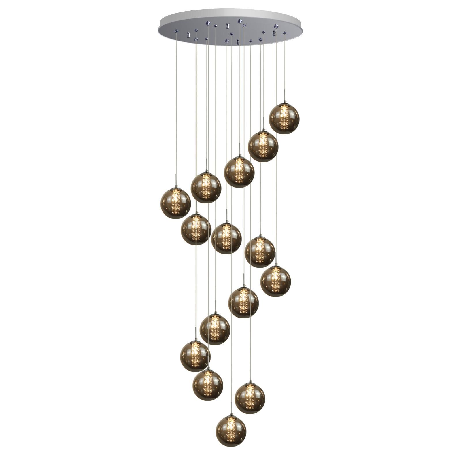 PENDELLEUCHTE Energie 15-flammig 41/41/320 cm - Grau, Glas (41/41/320cm) - Nettlife