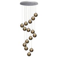 PENDELLEUCHTE Energie 15-flammig 41/41/320 cm - Grau, Glas (41/41/320cm) - Nettlife