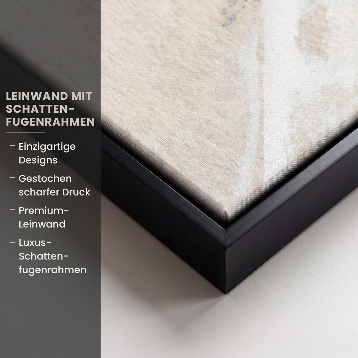 LEINWAND Bilder mit Rahmen - Luxus - Abstrakt - Gold - Weiß - 90x90 - Goldfarben, Textil (90/90cm) - MuchoWow