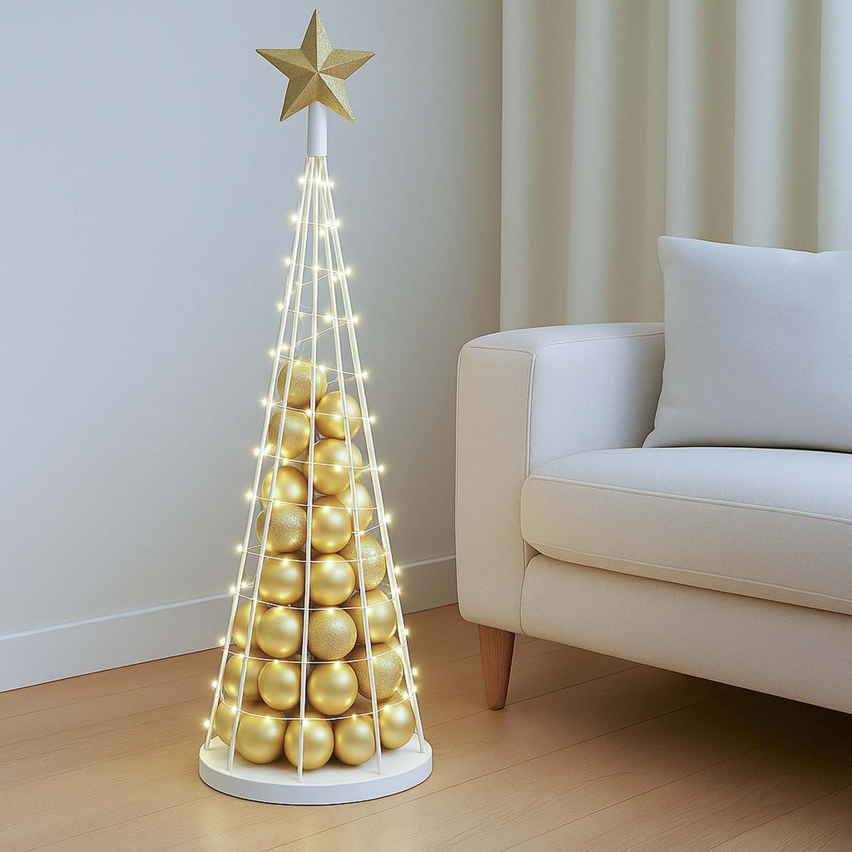 DEKO-BAUM Weiß - Weiß, Metall (30/115cm) - MCW