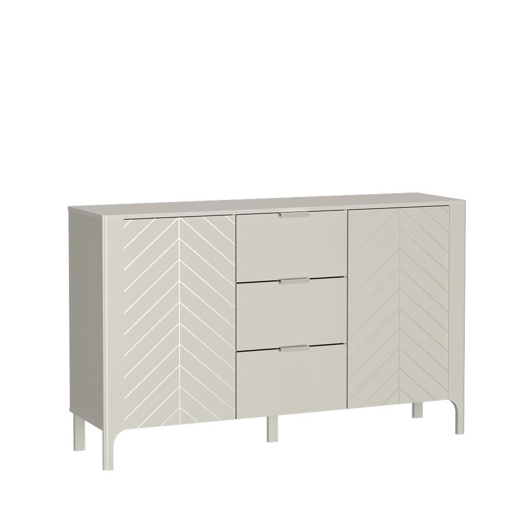 KOMMODE ALICANTE 153/95/40,5cm mit 3 Schubladen 2 Türen Kaschmir - Kaschmir, Holzwerkstoff (153/95/40.5cm) - MASSENO