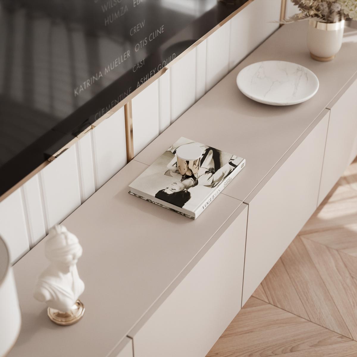 TV-LOWBOARD kaschmir, hängend mit LED-Beleuchtung - Kaschmir, Holzwerkstoff (200/36/40cm) - Idohome
