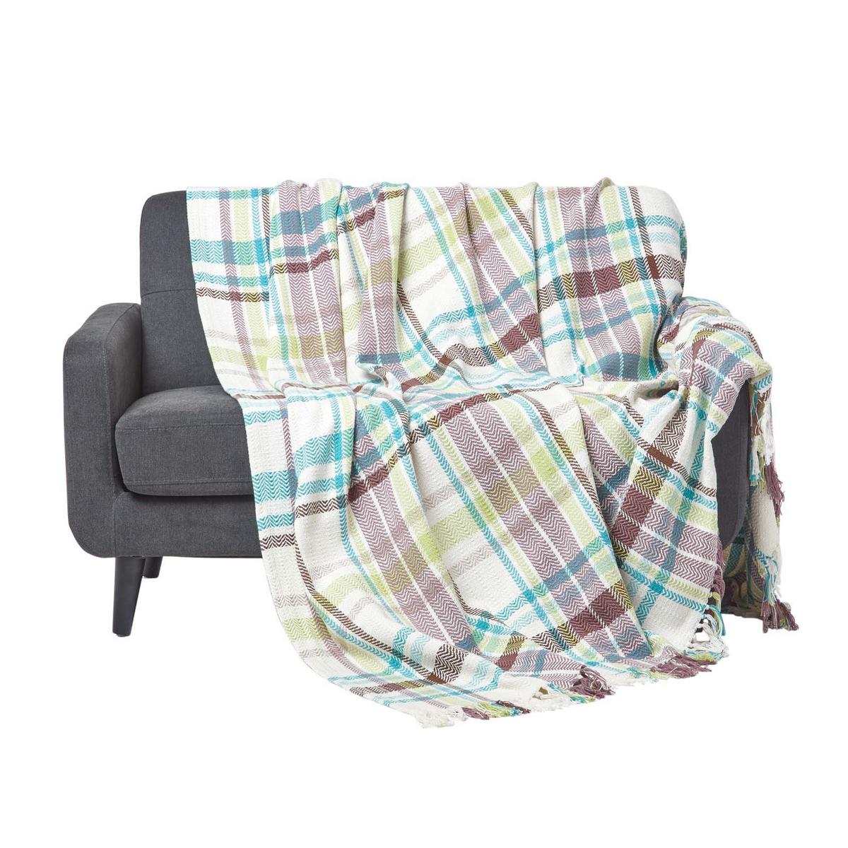 ÜBERWURF Falun 255/360 cm, Schottenkaro, 100% Baumwolle - Grün, Textil (255/360cm) - Homescapes