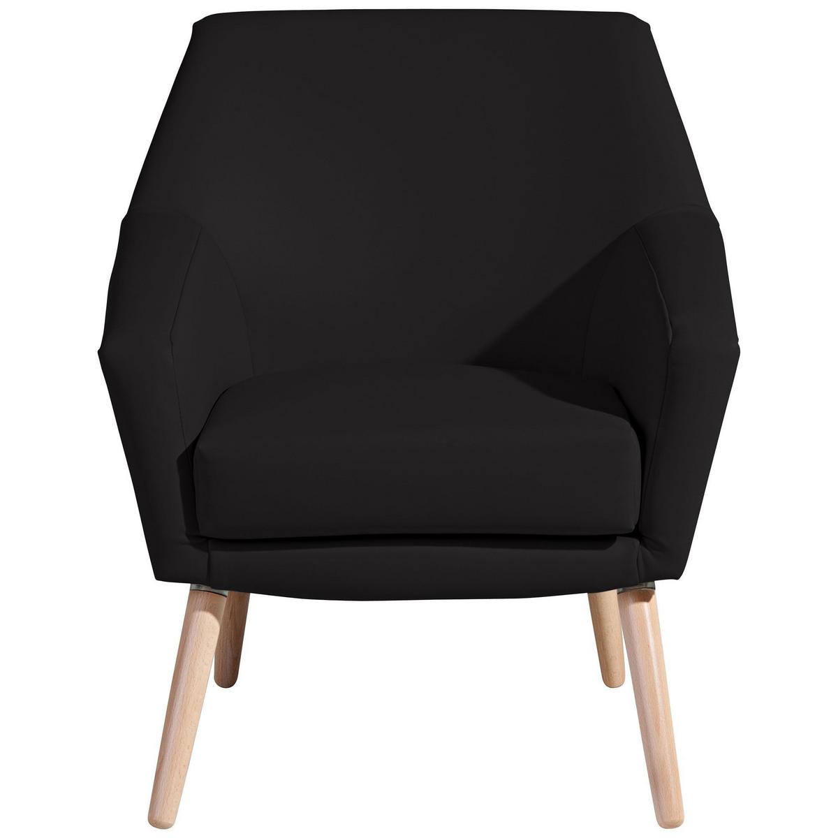 SESSEL Kachka Bezug Kunstleder Buche natur / schwarz - Schwarz, Kunststoff (71/81/67cm) - 58aufmkessel
