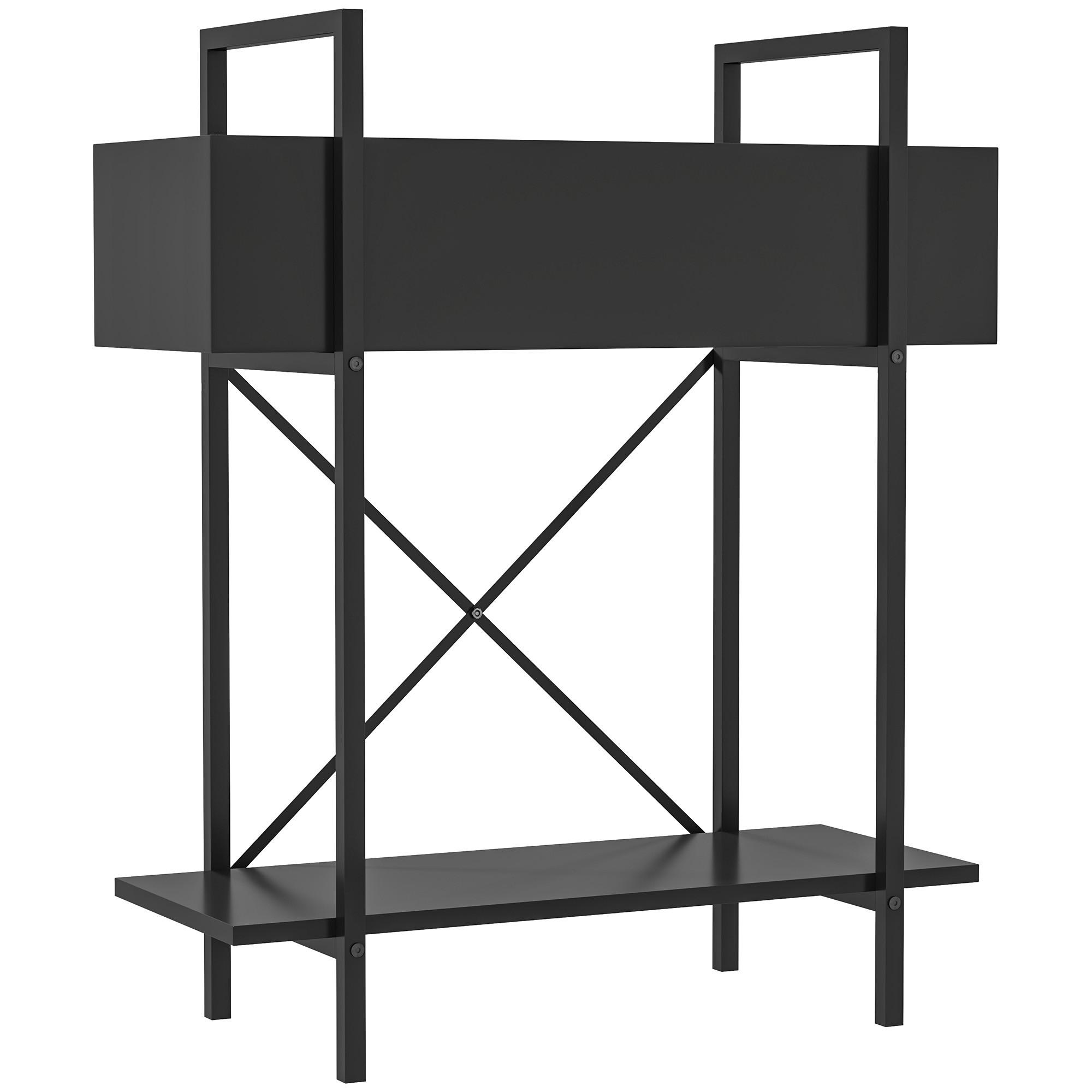PFLANZENSTÄNDER Metall Schwarz - Schwarz, Metall (25/70/60cm) - Outsunny