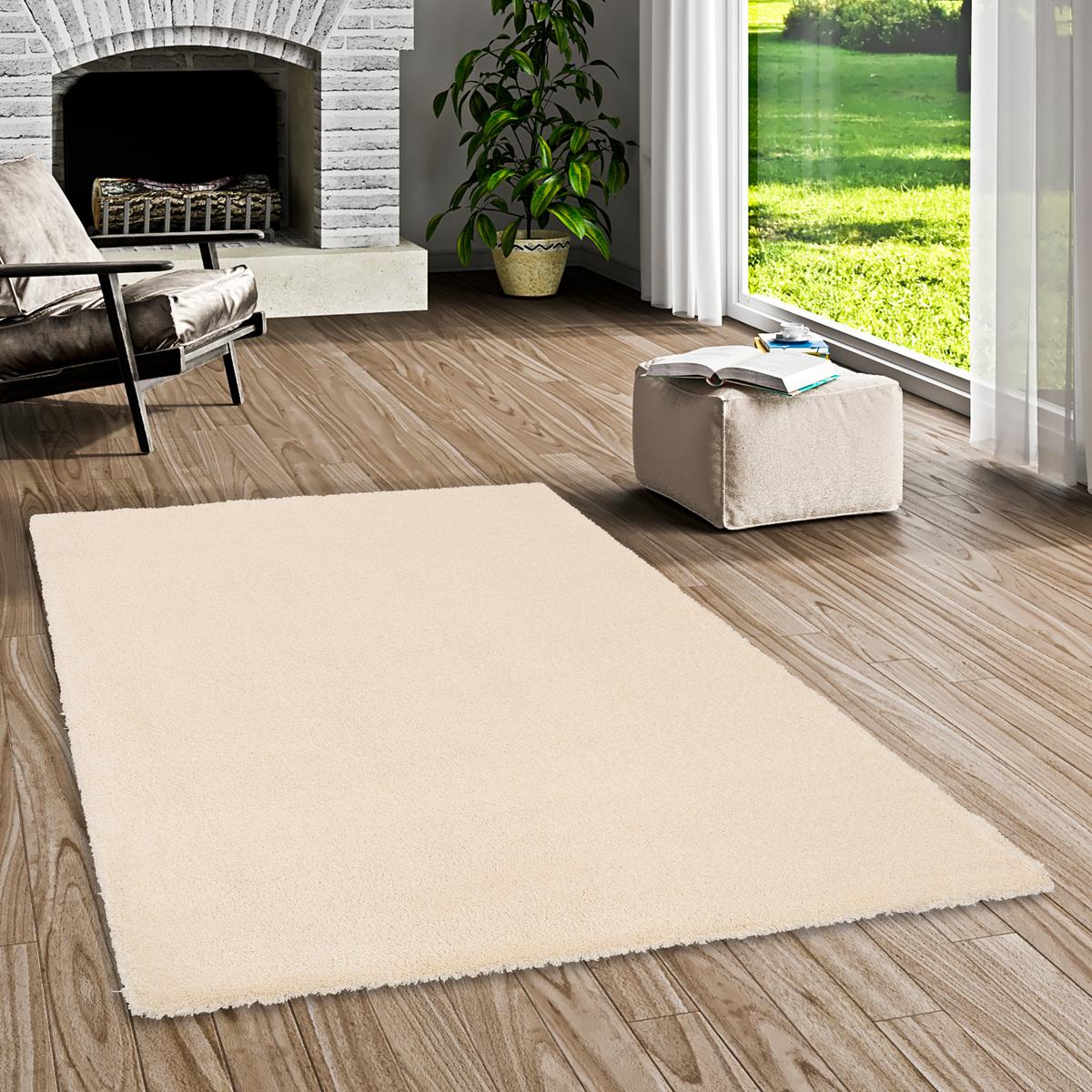 LUXUS HOCHFLOR LANGFLOR TEPPICH HARMONY - Creme, Textil (133/133cm) - Snapstyle