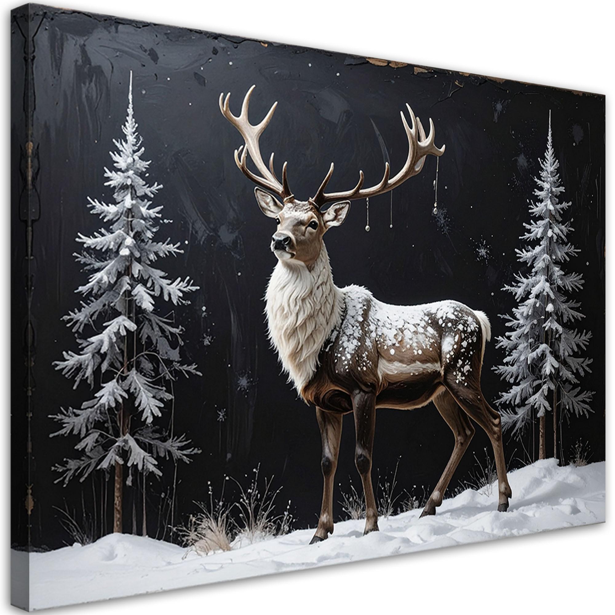 LEINWANDBILD Weihnachten 30x20cm - Schwarz, Textil (30/20cm) - Feeby