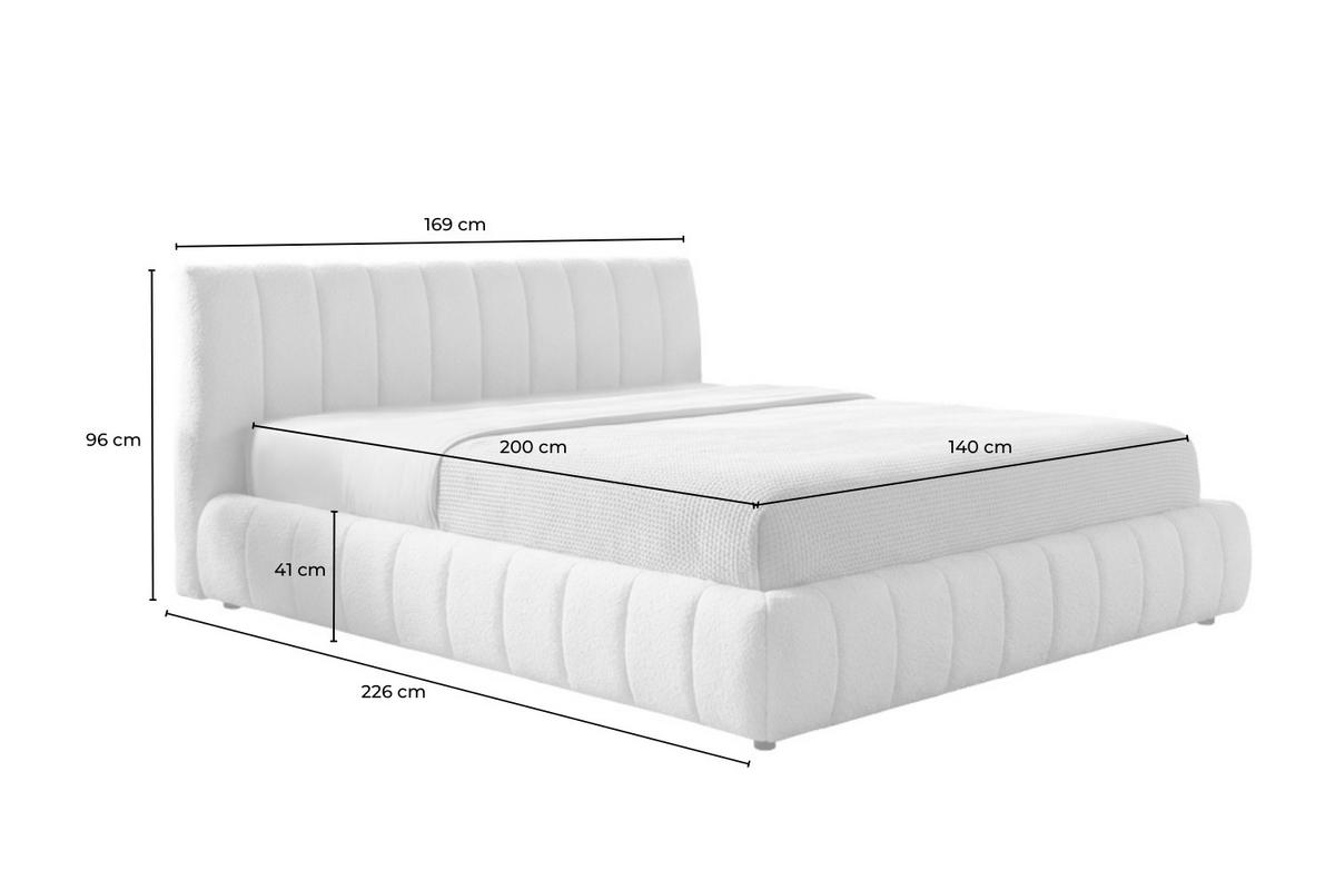 POLSTERBETT ALIOTTA Grau Bouclé - Grau, Textil (140/200cm) - KAWOLA